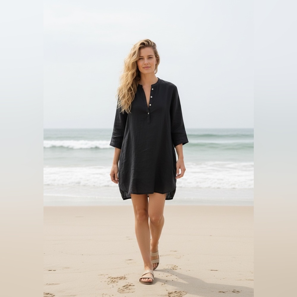 Jess brown Atelier Tunic in black linen